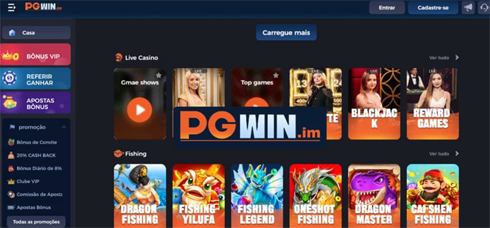 Jogos Disponíveis no Pgwin Casino